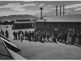 Mess line, noon, Manzanar Relocation Center, California