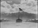 Photograph of Dust Storm at Manzanar War Relocation Authority Center, 07/03/1942