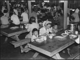 2 July 1942. Manzanar Relocation Center, Manzanar, California. Baseball is the most popular recreation at this War Relocation Authority center with 80 teams having been formed throughout the Center. Most of the playing is done between the barrack blocks National Archives, 538065.