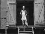 2 July 1942. Manzanar Relocation Center, Manzanar, California. A chef of Japanese ancestry at this War Relocation Authority center. Evacuees find opportunities to follow their callings. National Archives, 538171.